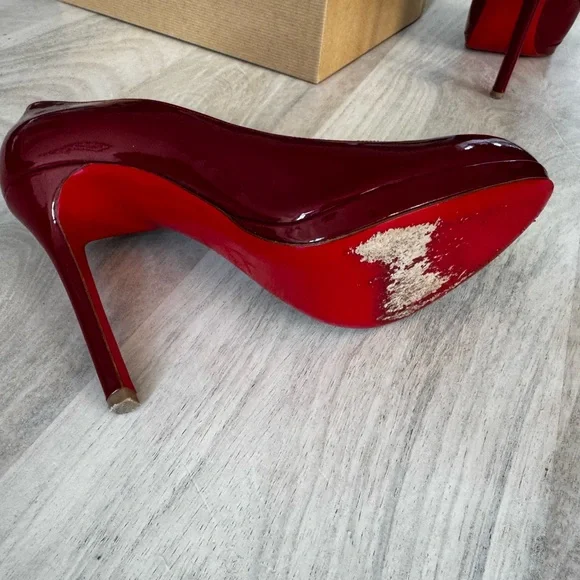Christian Louboutin Neofilo 120 Patent Pumps Rouge 38.5 - Picture 8 of 11